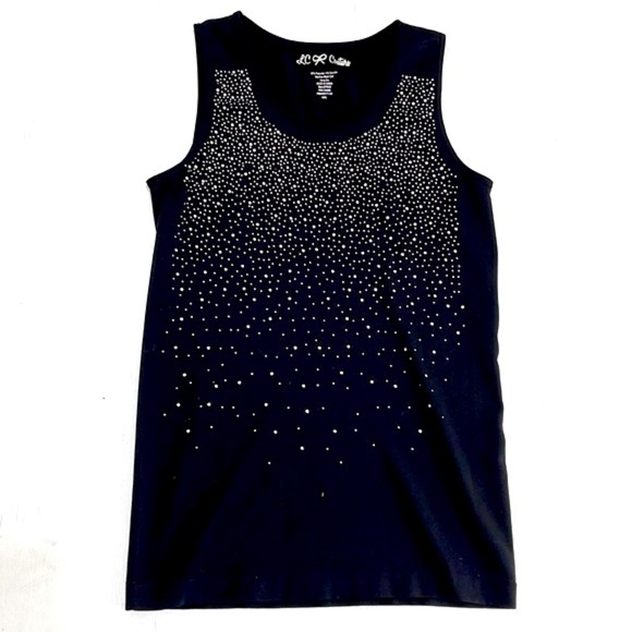 LC Couture Black Rhinestone Tank Top Size M/L - Picture 1 of 8